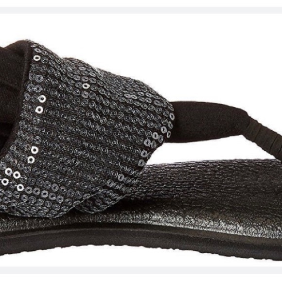 Sanuk Sling - Black Sequin Slides - Picture 5 of 10